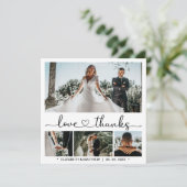 Liebe und Dankeschön Script 4 Foto Collage Wedding (Stehend Vorderseite)