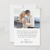 Liebe und Dankeschön Script 4 Foto Collage Wedding Dankeskarte (Rückseite)