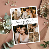 Liebe und Dankeschön-Script 5 Foto Collage Wedding Dankeskarte