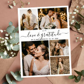 Liebe und Dankeschön-Script 5 Foto Collage Wedding Dankeskarte