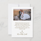 Liebe und Dankeschön Script 5 Foto Collage Wedding Dankeskarte (Rückseite)