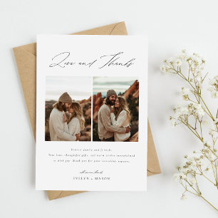 Liebe und Dankeschön Script 6 Foto Collage Wedding Dankeskarte