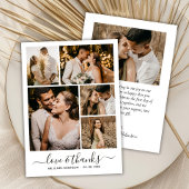 Liebe und Dankeschön Script 6 Foto Collage Wedding Dankeskarte