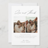 Liebe und Dankeschön Script 6 Foto Collage Wedding Dankeskarte (Vorderseite)