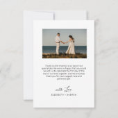 Liebe und Dankeschön Script Elegantes FotoCollage Dankeskarte (Rückseite)