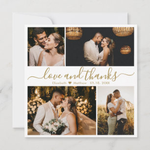 Liebe und Dankeschön-Script-Hochzeitskartett-Foto Dankeskarte