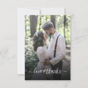 Liebe und Dankeschön-Script-Hochzeitskartett-Foto Dankeskarte