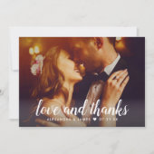 Liebe und Dankeschön-Script-Overlay Hochzeitszette Dankeskarte (Vorderseite)