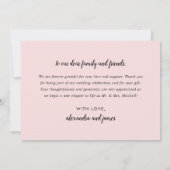 Liebe und Dankeschön-Script-Overlay Hochzeitszette Dankeskarte (Rückseite)