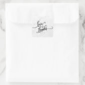 Liebe und Dankeschön-Script über weißes Marmor Quadratischer Aufkleber (Tasche)