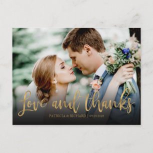 Liebe und Dankeschön Süße Foto-Hochzeits-Dankeskar Postkarte
