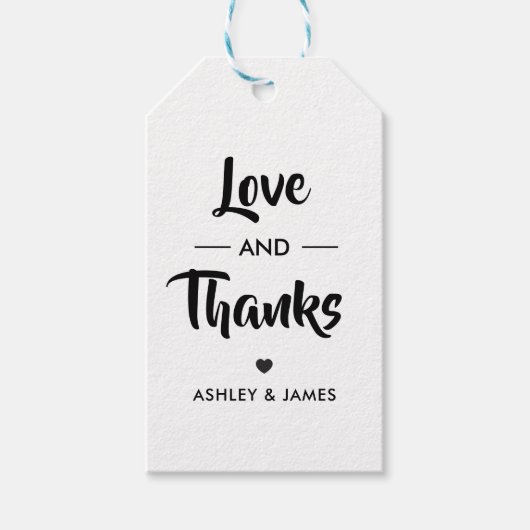 Liebe und Dankeschön-Tag, Hochzeitstag, Kraft Geschenkanhänger (Vorderseite)