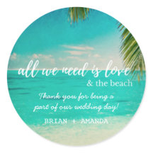 Liebe und das Beach Wedding Liebhaber Stickers