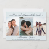 Liebe und der Strand 3 Foto Hochzeit Save the Date (Vorderseite)