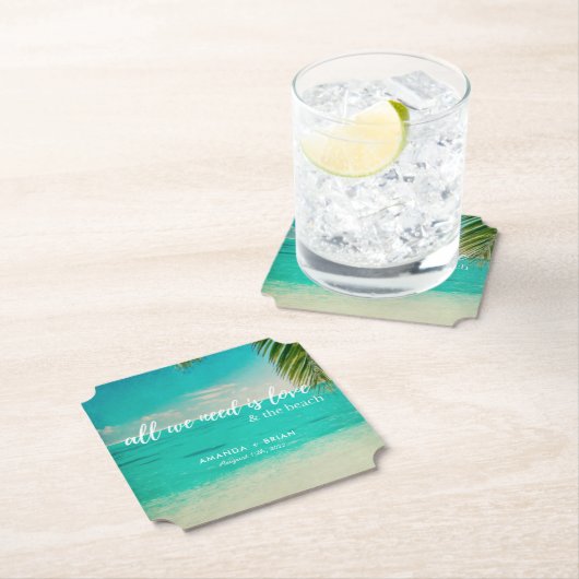 Liebe und die Beach Wedding Untersetzer (Vor Ort)