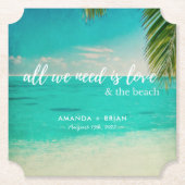 Liebe und die Beach Wedding Untersetzer (Vorderseite)