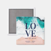 Liebe und die Gastgeschenk Hochzeit an der Küste Magnet (Vorderseite/Rückseite)