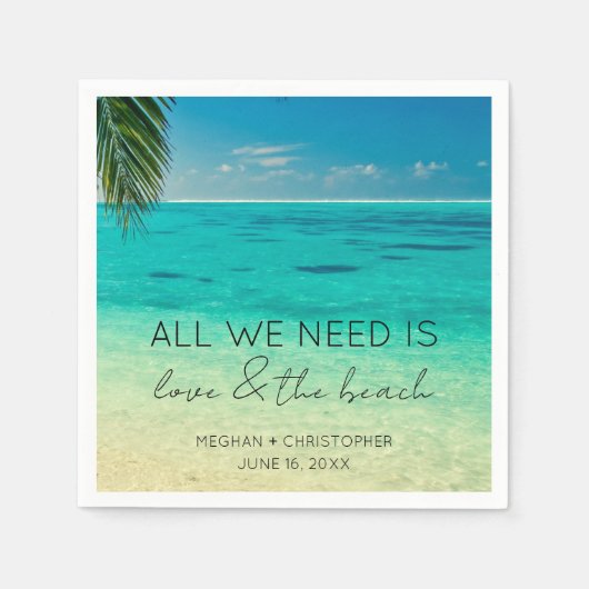 Liebe und die Hochzeit am Strand Serviette (Vorderseite)