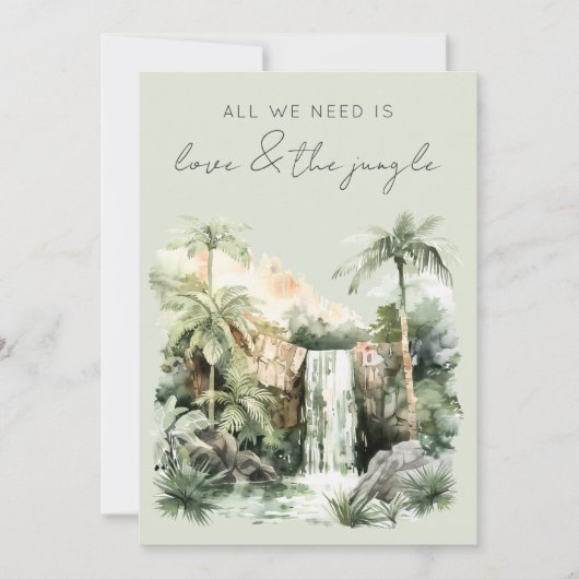 Liebe und die Jungle Eloped Wedding Ankündigung (Vorderseite)