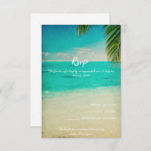 Liebe und die RSVP-Karte für Strandhochzeiten RSVP Karte (Vorne/Hinten)