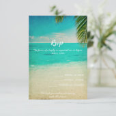 Liebe und die RSVP-Karte für Strandhochzeiten RSVP Karte (Stehend Vorderseite)