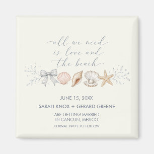 Liebe und die Strand-Hochzeit am Zielort Termin vo Magnet