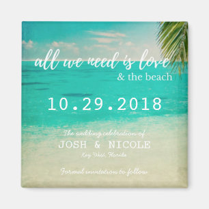 Liebe und die Strand-Hochzeits-Save the Date Magnet