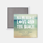 Liebe und die Strandhochzeit - Save the Date Magnet (Vorderseite/Rückseite)