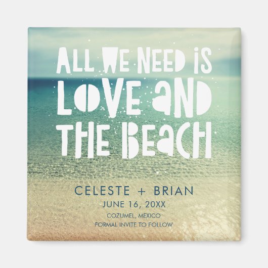 Liebe und die Strandhochzeit - Save the Date Magnet (Vorne)