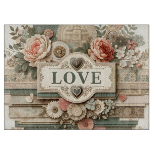 LIEBE und Ebenen der Blume Schneidebrett