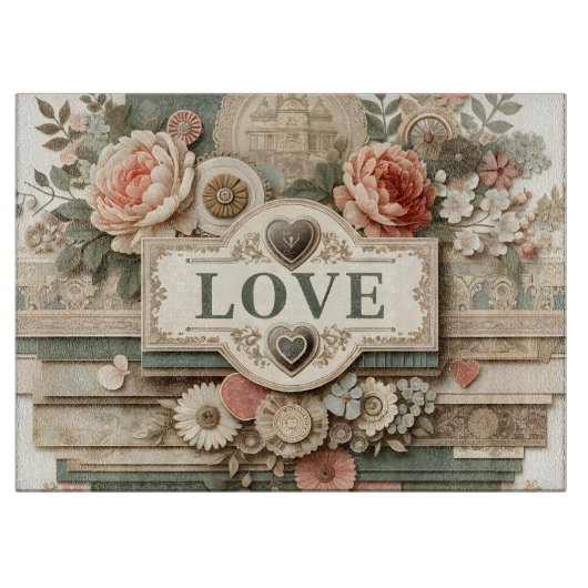 LIEBE und Ebenen der Blume Schneidebrett (Vorderseite)