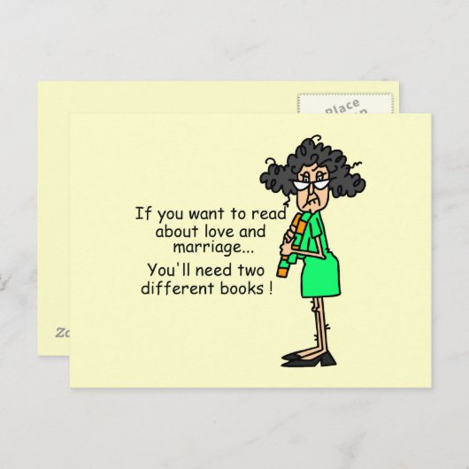 Liebe und Ehe Spaß Postkarte (Vorne/Hinten)