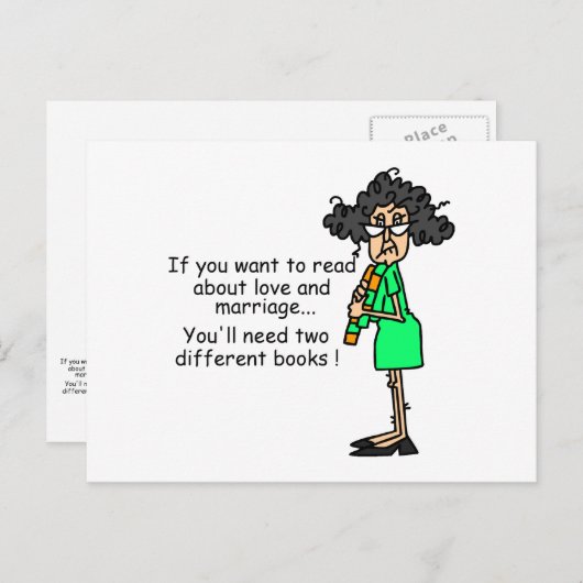 Liebe und Ehe Spaß Postkarte (Vorne/Hinten)