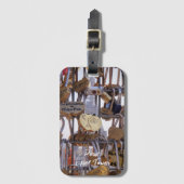 Liebe und Eiffelturm. Paris. Frankreich. Gepäckanhänger (Vorderseite Vertikal)