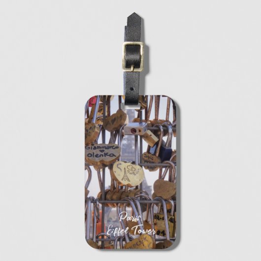 Liebe und Eiffelturm. Paris. Frankreich. Gepäckanhänger (Vorderseite Vertikal)