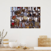 Liebe und Eiffelturm. Paris. Frankreich. Poster (Küche)