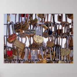 Liebe und Eiffelturm. Paris. Frankreich. Poster