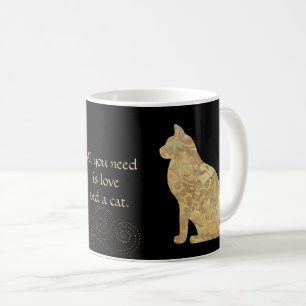 Liebe und ein Brokat-Katzenbecher Kaffeetasse