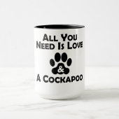 Liebe und ein Cockapoo Tasse (Zentrum)