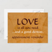 Liebe und ein guter Zahnarzt Postkarte (Vorne/Hinten)