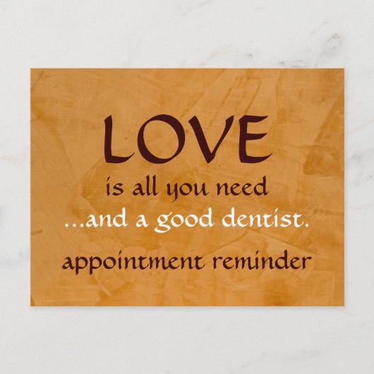 Liebe und ein guter Zahnarzt Postkarte (Vorderseite)