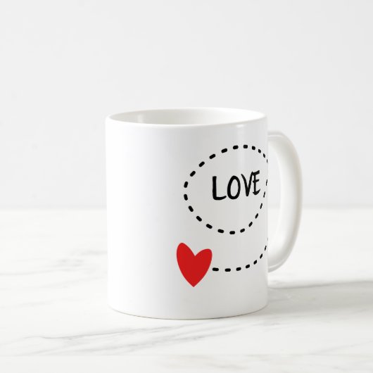 Liebe und ein rotes Herz Kaffeetasse (VorderseiteRechts)