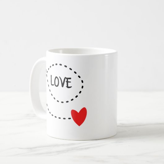 Liebe und ein rotes Herz Kaffeetasse (Vorderseite Links)