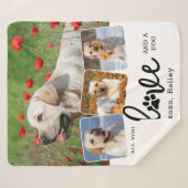LIEBE und eine DOG Custom 4 Pet Foto Collage Sherpadecke (Vorderseite (Horizontal))