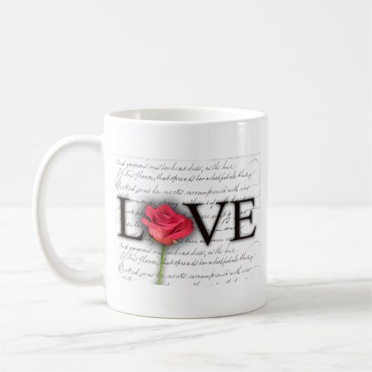 Liebe und eine Rose Kaffeetasse (Links)