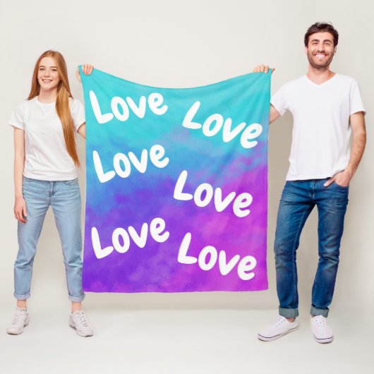 Liebe und Einhornwolken Fleecedecke (Beispiel)