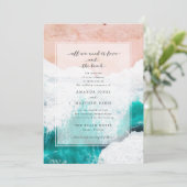 Liebe und Einladung zur Hochzeit an der Küste (Stehend Vorderseite)