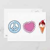 Liebe und Eiscreme Postkarte (Vorne/Hinten)