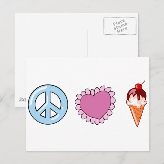 Liebe und Eiscreme Postkarte (Vorne/Hinten)