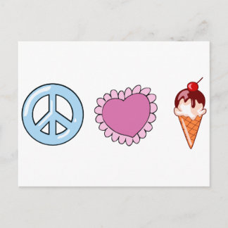 Liebe und Eiscreme Postkarte